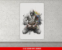 Jiu Jitsu Vinyl Banner, Skeleton Martial Arts, Grappling Gym Decor, Brazilian Jiu Jitsu Training, Wall Art, Gym Decoration, BJJ Poster