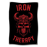 Viking Skull Wall Art, Iron Therapy Gym Decor, Motivational Fitness Poster, Home Gym Art, Workout Room Decoration