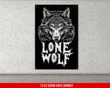 a picture of a wolf on a brick wall