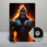 Gorilla Poster, Wall Art, Fiery Gorilla, Gorilla Art Print, 24x36 Gorilla Wall Decor, Animal Poster, Bold Wall Art, Home Decor
