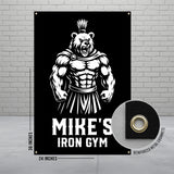 Gym Wall Banner, Motivational Wall Decor, Iron Gym Poster, Workout Inspiration, Home Gym Art, Fitness Decor, Bear Gym Sign