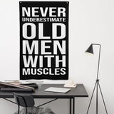 Gym Flags - Weightlifting Decor - Custom Home Gym Banner - Man Cave Wall Art - Gym Sign - Gym Gifts - Old Men