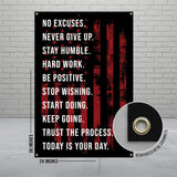 Motivational Wall Art, Inspirational Quotes Poster, American Flag Design, Mindset Wall Decor, Positive Thinking Sign, Office Motivation