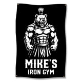 Gym Banner, Fierce Bear Design, Motivational Gym Decor, Fitness Wall Art, Home Gym Inspiration, Workout Room Decor