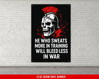 Spartan Skull Home Gym Banner, Motivational Quote Banner, Custom Gym Banners, Garage Gym Flag, Weightlifting, Home Gym Decor, Fitness