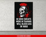 Spartan Skull Home Gym Banner, Motivational Quote Banner, Custom Gym Banners, Garage Gym Flag, Weightlifting, Home Gym Decor, Fitness