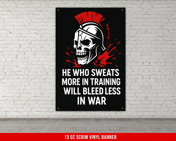 Spartan Skull Home Gym Banner, Motivational Quote Banner, Custom Gym Banners, Garage Gym Flag, Weightlifting, Home Gym Decor, Fitness
