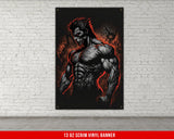 Werewolf Muscles Banner - Home Gym Decor - Large Motivational Wall Art - Weightlifting - Fitness Inspiration - V2