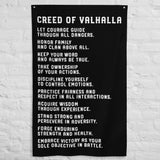 Gym Flags - Weightlifting Decor - Custom Home Gym Banner - Man Cave Wall Art - Gym Sign - Gym Gifts - Valhalla Creed