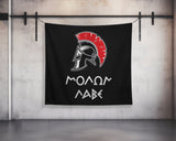 Spartan Molon Labe Wall Tapestry - Gym Decor - Large Motivational Fitness - Weightlifting Quote