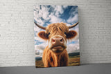 Highland Cow Close Up Wall Art, Shaggy Cattle Print, Scottish Farm Animal Decor, Rustic Farmhouse Portrait, Cute Bovine Art
highland cow