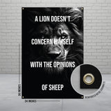 Lion Quote Poster, Inspirational Wall Art, Motivational Decor, Black and White Print, Office Artwork, Empowering Message, 24x36 Inch