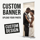 Custom Retractable Photo Banner - Personalized Wedding Banner, Birthday Backdrop, Baby Shower Sign, Engagement Photo Display, Pop Up Banner