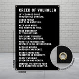 Creed of Valhalla Wall Art Poster Inspirational Viking Quote Home Decor Nordic Efficiency Office Hanging Gift 24x36 Inches