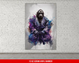 Gorilla Jiu Jitsu Vinyl Banner Gym Decor Martial Arts Grappling Artwork Wall Poster Sports Decor Training Room Art