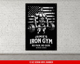 a poster of a man lifting a barbell