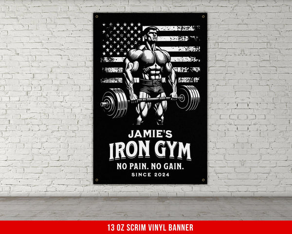 a poster of a man lifting a barbell