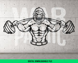 Gorilla Powerlifting PNG SVG Design Fierce Gym Clipart for Fitness T-Shirts Mugs Sublimation Designs Digital Download