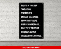 Motivational Quote Banner Wall Art Home Gym Decor Inspirational Poster Fitness Dorm Gift Powerlifting Weightlifting Flag