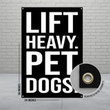 Funny Gym Poster, Pet Dogs Wall Sign, Inspirational Fitness Decor, Workout Motivation Banner, Home Gym Art, Gift for Dog Lovers