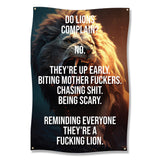 Motivational Lion Wall Art, Inspirational Lion Poster, Fierce Lion Decor, Animal Motivation Print, Powerful Lion Quote Banner