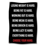 Motivational Workout Poster, Choose Your Hard Quote, Fitness Wall Decor, Home Gym Artwork, Inspirational Fitness Poster, Gym Wall Art