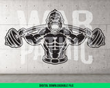 Gorilla Powerlifting PNG SVG Design Fierce Gym Clipart for Fitness T-Shirts Mugs Sublimation Designs Digital Download