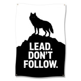 Wolf Silhouette Wall Art, Motivational Gym Decor, Lead Dont Follow Poster, Workout Room Decor, Fitness Inspiration, Black and White Print