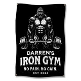 Gorilla gym poster, Bodybuilding wall art, Fitness motivation decor, Muscle gym banner, Home gym decoration, No pain no gain sign