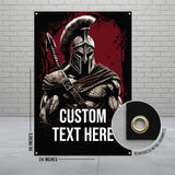 Spartan Warrior Wall Art, Gladiator Banner, Medieval Soldier Decor, Knight Poster, Ancient Soldier Home Decor, Customizable Artwork