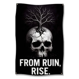 Inspirational Skull Art, From Ruin Rise Poster, Motivational Wall Decor, Black and White Art Print, Gothic Home Decor, Dark Aesthetic
