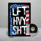 LFT HVY SHT Flag, American Flag Workout Banner, Patriotic Gym Decor, Fitness Motivation Wall Art, Heavy Lift Decor, Gym Inspiration