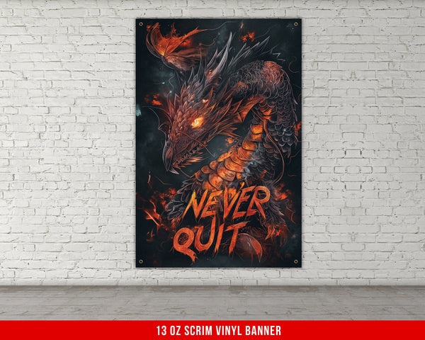 a picture of a dragon on a brick wall