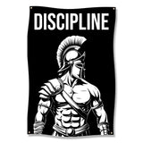 Spartan Warrior Poster, Discipline Motivational Wall Art, Gym Decor, Fitness Inspiration, Black and White Print, Home Office Decor