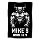 Motivational Gym Banner, Bull Gym Art, Fitness Decor, Wall Hanging for Home Gym, Bodybuilding Poster, Strength Training Decor