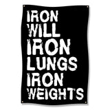 Motivational Gym Décor, Iron Will Poster, Fitness Wall Art, Home Gym Decoration, Workout Inspiration, Weightlifting Banner