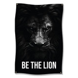 Inspirational Lion Poster, Be The Lion Motivational Wall Art, Black and White Animal Print, Encouraging Decor for Office or Home
