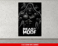 Beast Mode Gym Banner, Motivational Gorilla Poster, Home Workout Decor, Fitness Inspiration Wall Art, Garage Gym Decoration