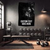 The image is a promotional graphic for a fabric product, specifically a 9 oz polyester fabric. It features a close-up view of the fabric, highlighting its properties such as dye sublimation, scratch resistance, wrinkles being free, and being washable.