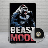 Beast Mode Gorilla, Motivational Poster, Gym Wall Decor, Workout Inspiration, Fit Life Art, Home Gym Banner, Fitness Room Decor