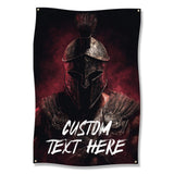Spartan Warrior Poster with Custom Text, Ancient Greek Helmet Wall Art, Customizable Battle Scene Print, Personalized Decor for Home