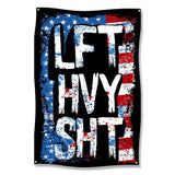 Lift Heavy Weightlifting Flag, USA Workout Motivation Flag, Patriotic Gym Decor, Fitness Enthusiast Gift, Home Gym Poster Decor