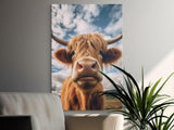 Highland Cow Print, Fluffy Cow Wall Art, Shaggy Cattle Art, Farm Animal Decor, Rustic Farmhouse Canvas, Countryside Print, Animal Lover Gift