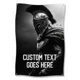 Spartan Warrior Wall Art, Medieval Knight Poster, Black and White Wall Decor, Viking Decor, Custom Text Print, Gift for Men