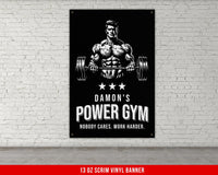 a poster of a man lifting a barbell