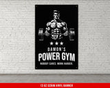 a poster of a man lifting a barbell