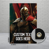 Custom Spartan Warrior Banner, Ancient Greek Theme Decor, Personalized Wall Art for Home or Office, Epic Warrior Poster