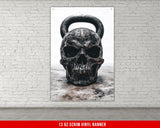 Skull Kettlebell Banner, Gym Decor, Personalized, Home Gym, Weightlifting Banner, Motivational, Custom Name, Husband Gift, Sports Wall Art