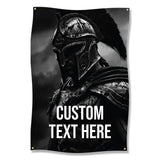 Customizable Spartan Warrior Wall Art, Personalized Banner, Custom Text Poster, Spartan Knight Decor, Unique Gift, Wall Hanging
