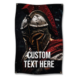 Spartan Warrior Helmet Poster, Medieval Knight Wall Art, Epic Battle Tapestry, Historic War Decor, Customized Gift Idea for Him